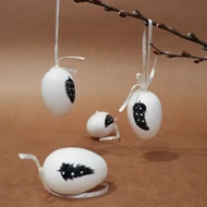 Decor de ouă din plastic cu model