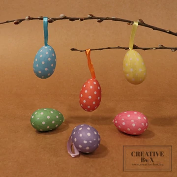 Színes pöttyös tojás - 6 cm - 6 db/csomag